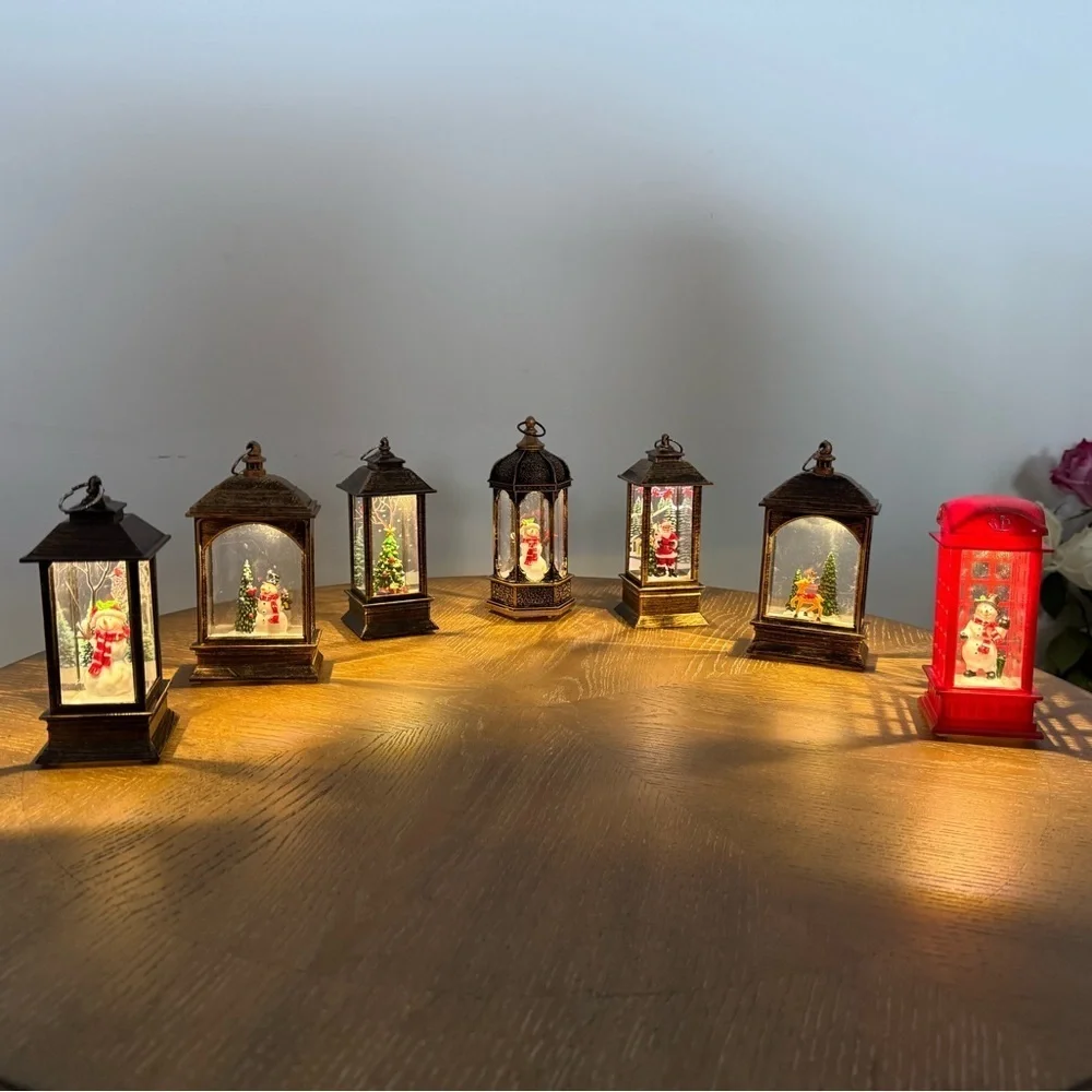 Christmas LED Snowman & Tree Lantern | Mini Holiday Decor Light